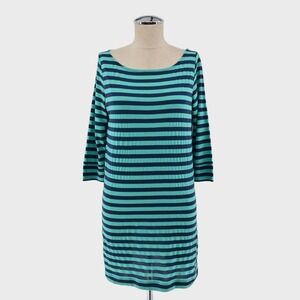 LILLY PULITZER Cassie Dress Size XS Blue Stripe Boat Neck‎ Stretch Comfy Cotton
